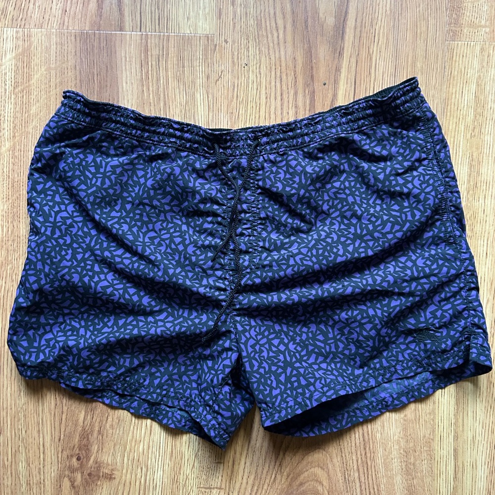 Burberry men’s  Black and Purple Patterned Athletic Shorts